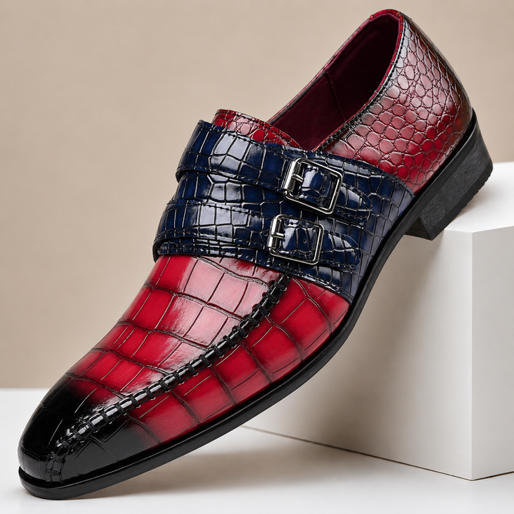 Brixon Dual Monk Strap Leather Shoes