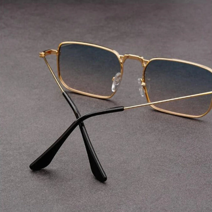 Hudson Rectangular Metal Sunglasses