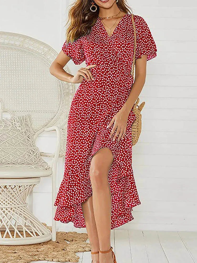 Valeria Floral V-Neck Maxi Dress