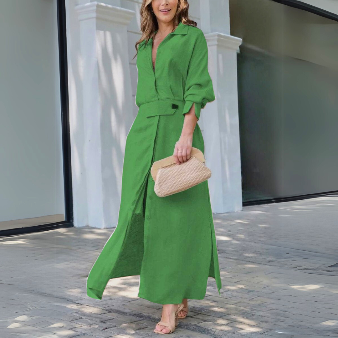 Celeste V-Neck Flowing Maxi Dress