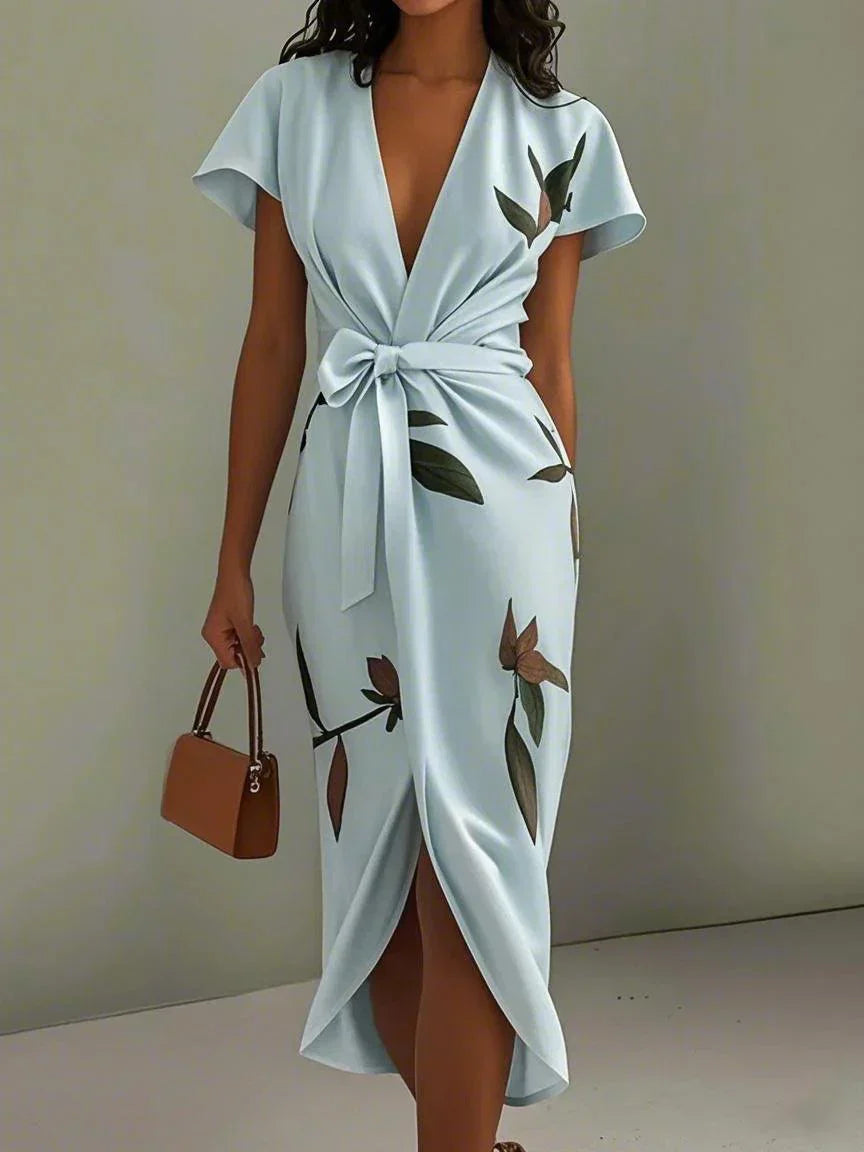 Callista Wrap Dress With Tie Belt