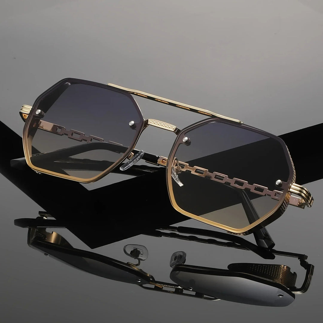 Monarch Gold-Accent UV400 Sunglasses
