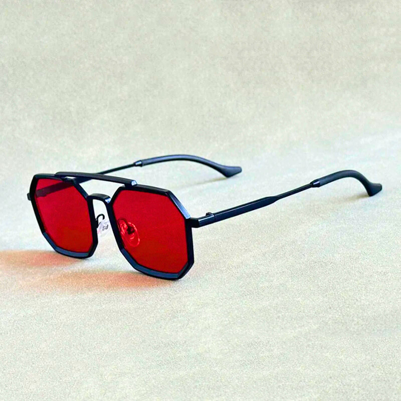 Kaderio Angular Double-Bridge Sunglasses