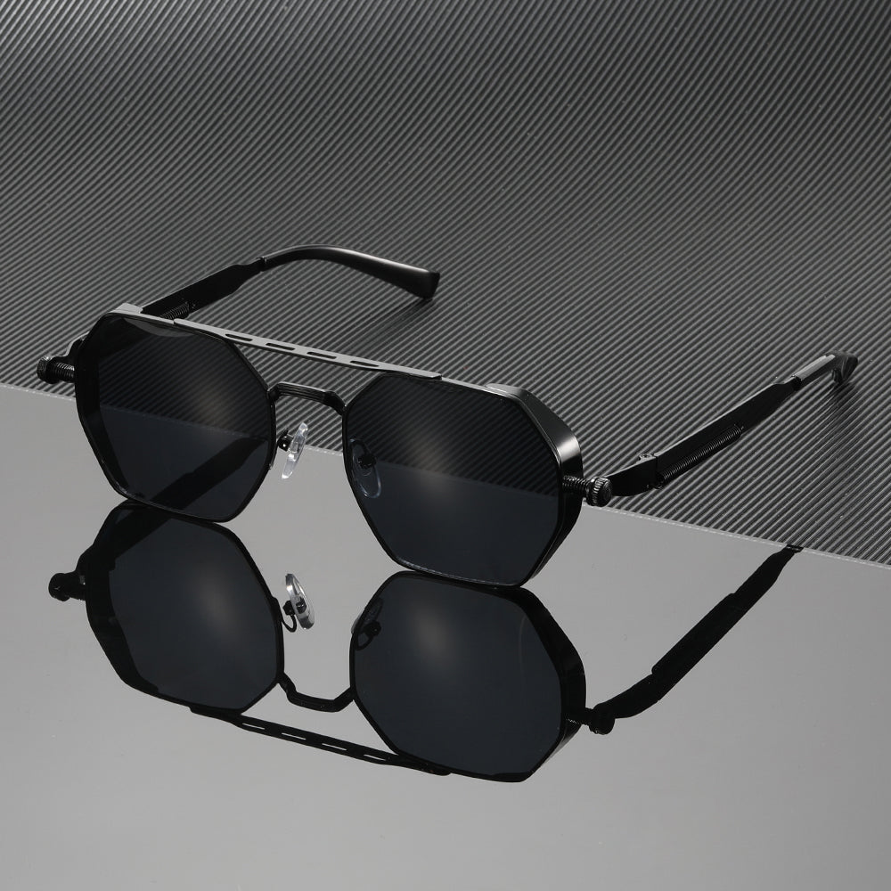 Meridian Gold-Metal Gradient Sunglasses