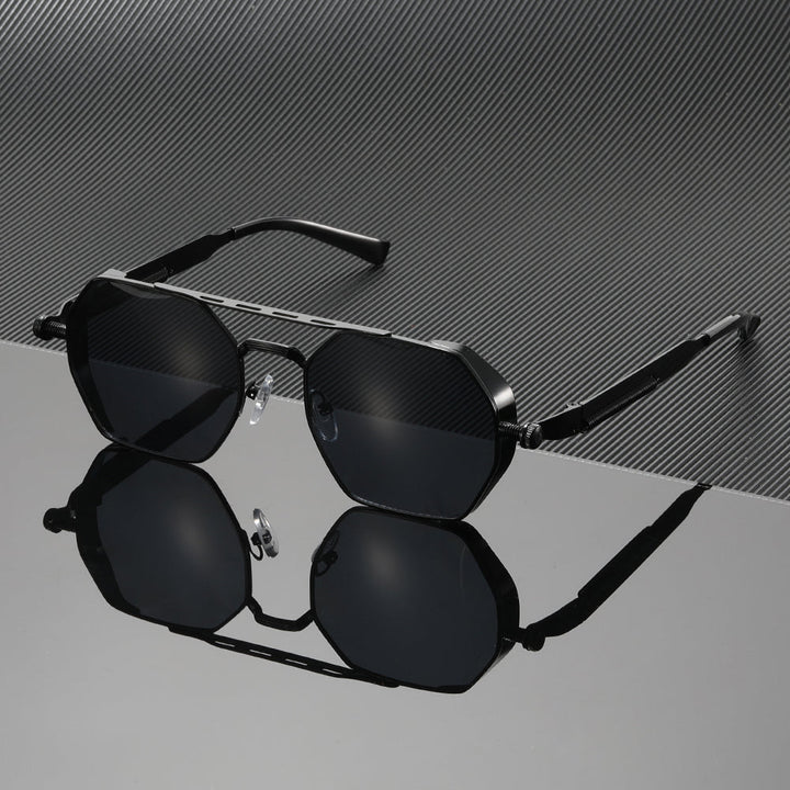 Meridian Gold-Metal Gradient Sunglasses