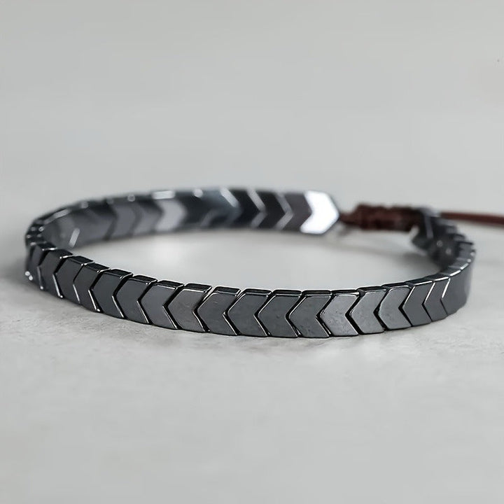 Chevron Hematite Adjustable Bracelet