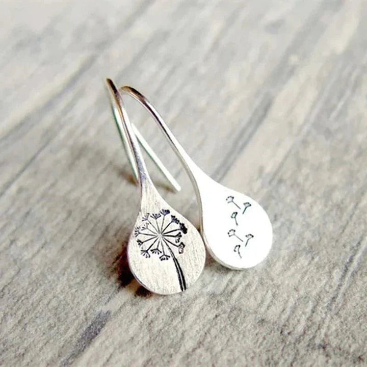 Celestia Sterling Silver Dandelion Drop Earrings