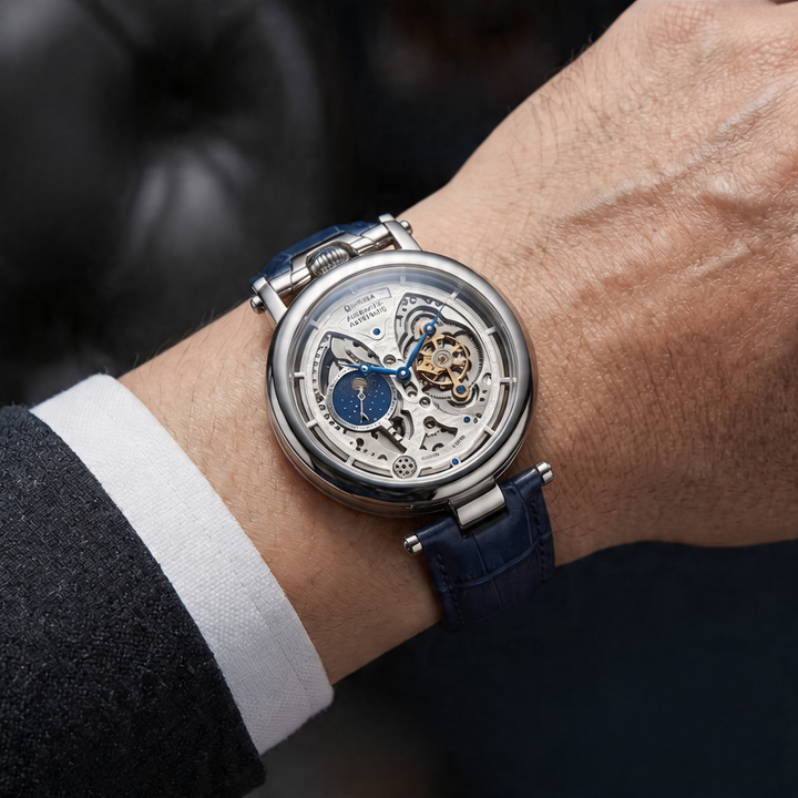 Hastings Skeleton Dial Moon-Phase Mechanical Watch