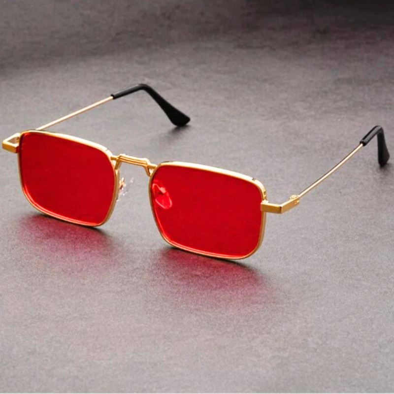 Hudson Rectangular Metal Sunglasses