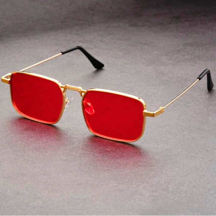 Hudson Rectangular Metal Sunglasses