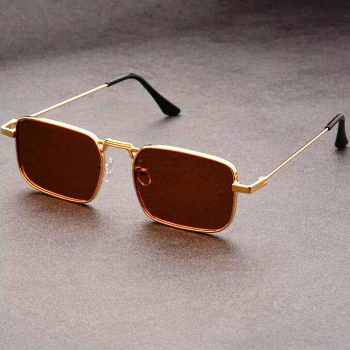 Hudson Rectangular Metal Sunglasses