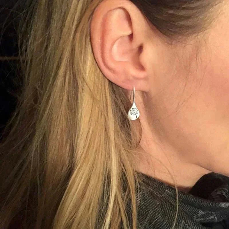 Celestia Sterling Silver Dandelion Drop Earrings