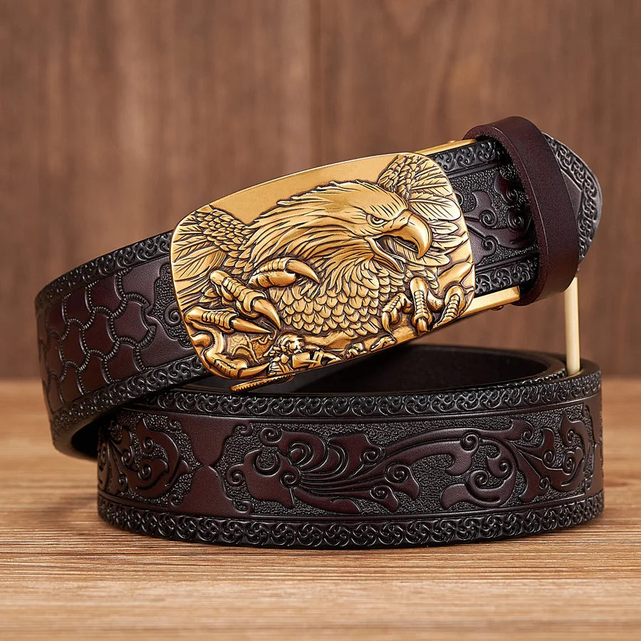 Harland Split Leather Western Buckle Belt