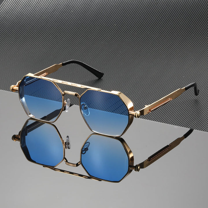 Meridian Gold-Metal Gradient Sunglasses