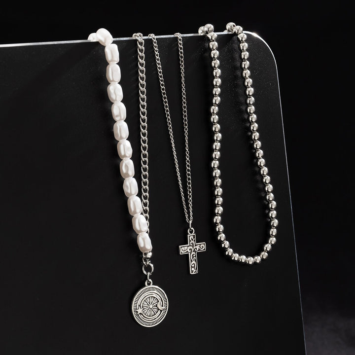 Dalton 3-Layer Pearl Chain Necklace for Men