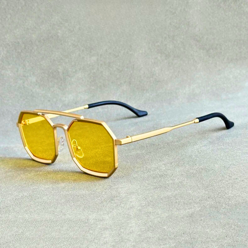 Kaderio Angular Double-Bridge Sunglasses