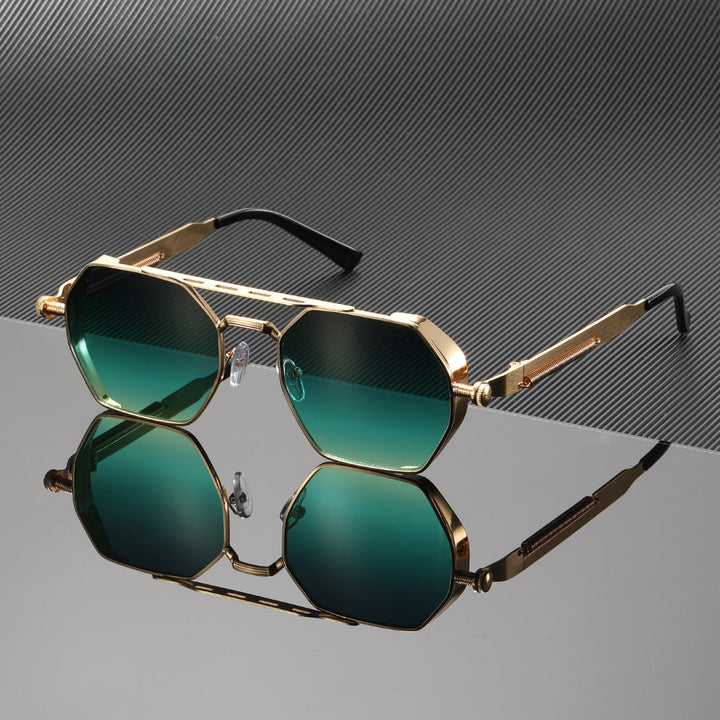 Meridian Gold-Metal Gradient Sunglasses