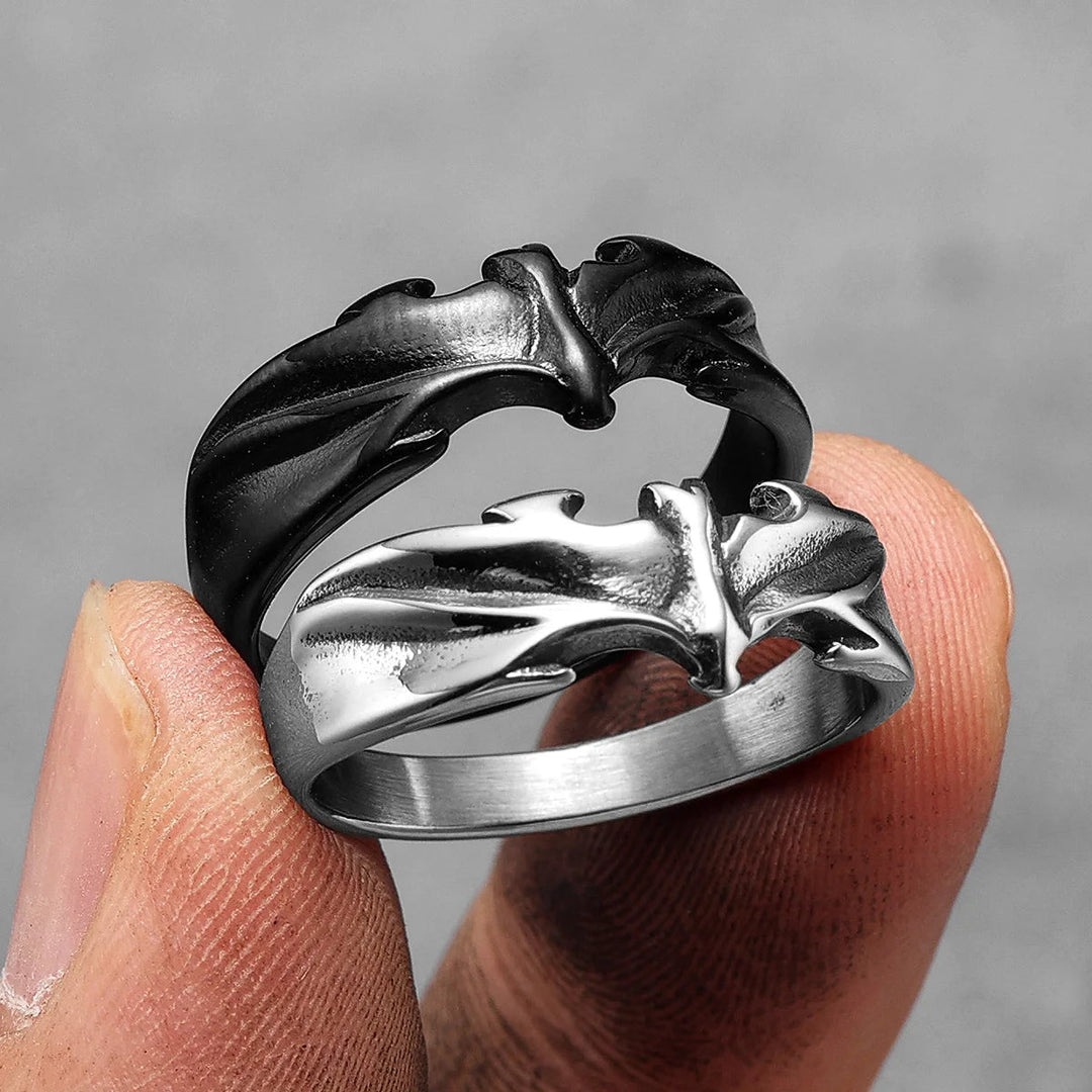 Gotham Stainless Steel Bat Ring