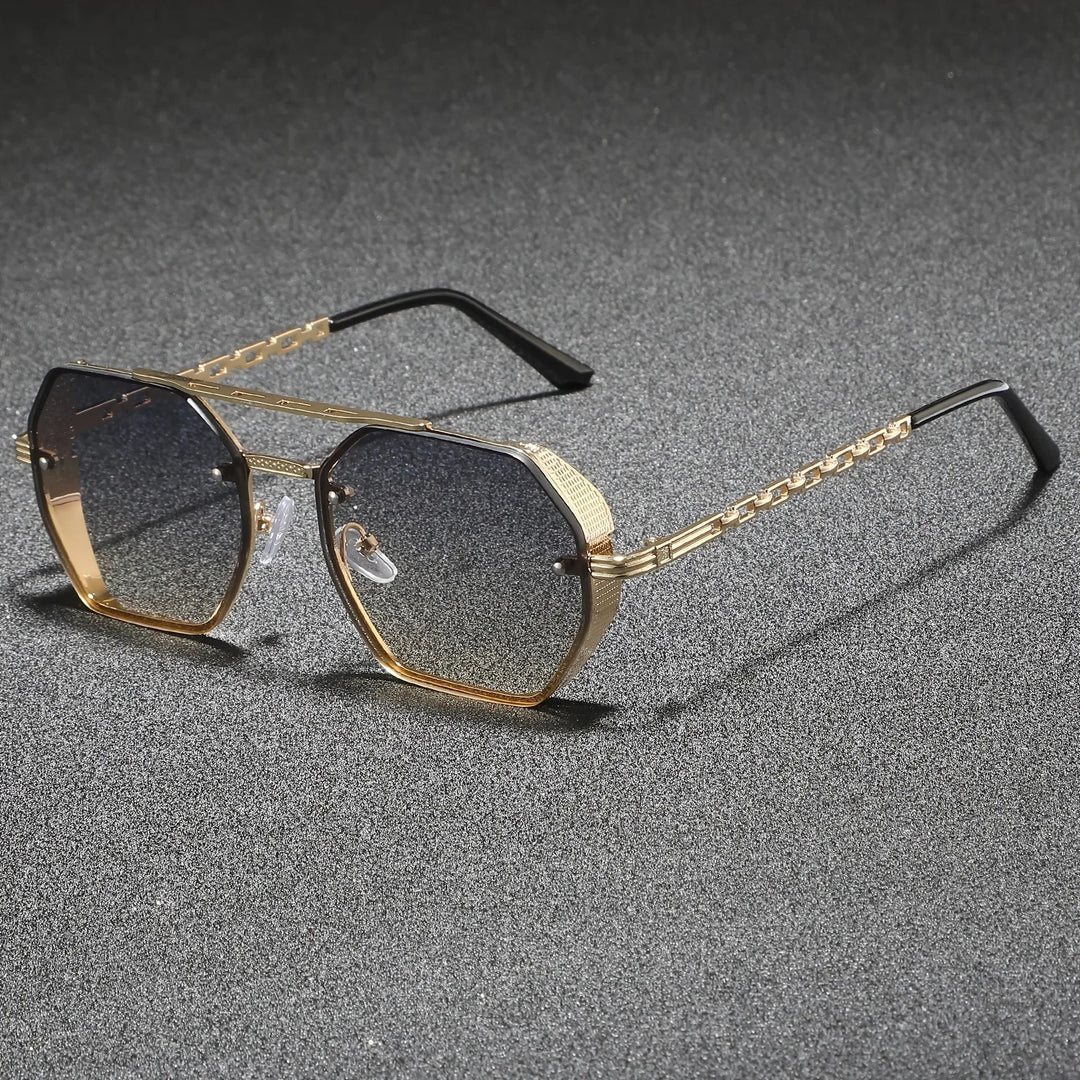 Renzo Hexagonal Metal Sunglasses