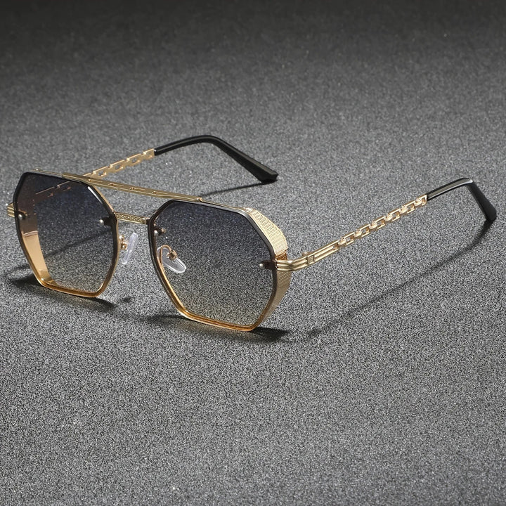 Renzo Hexagonal Metal Sunglasses