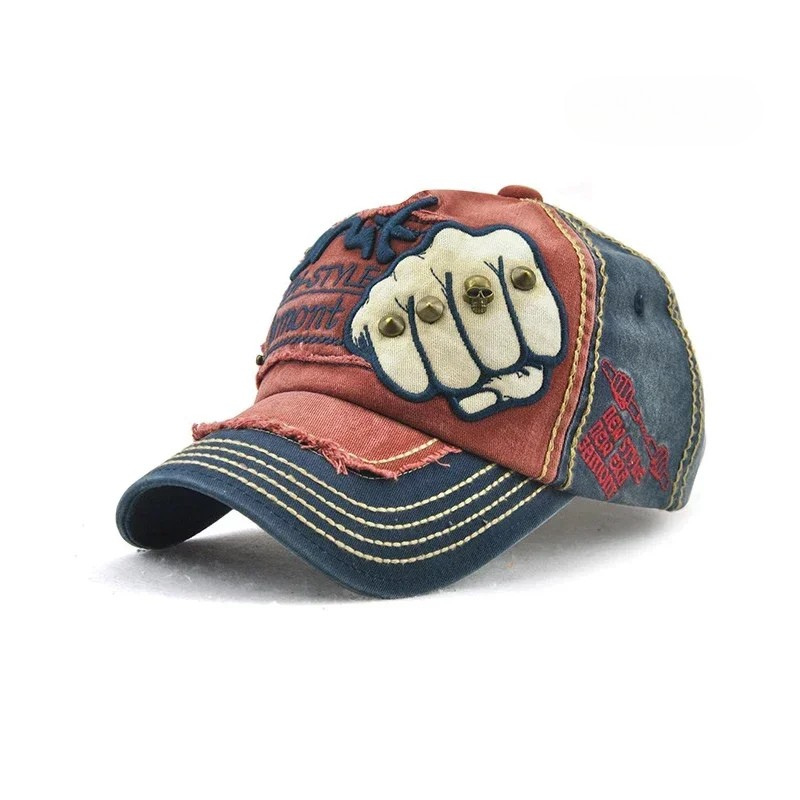 Rebel Embroidered Fist Denim Cap