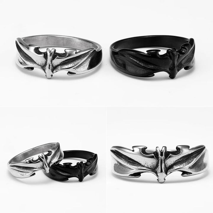 Gotham Stainless Steel Bat Ring