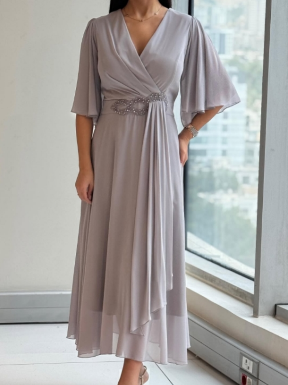 Savina V-Neck Maxi Dress