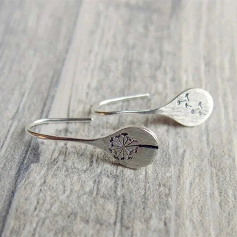 Celestia Sterling Silver Dandelion Drop Earrings