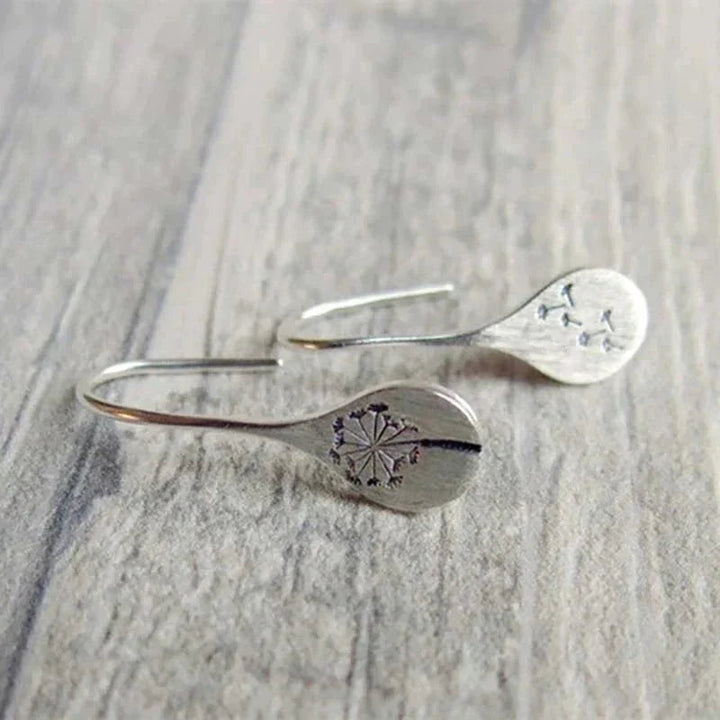 Celestia Sterling Silver Dandelion Drop Earrings