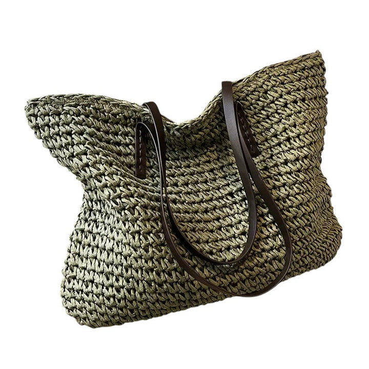 Solana Spacious Straw Beach Bag