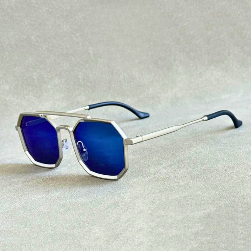 Kaderio Angular Double-Bridge Sunglasses