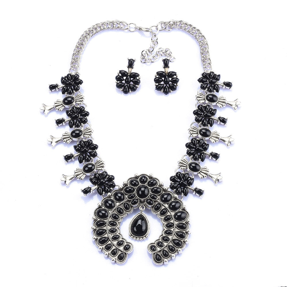 Celeste Turquoise Blossom Necklace Set