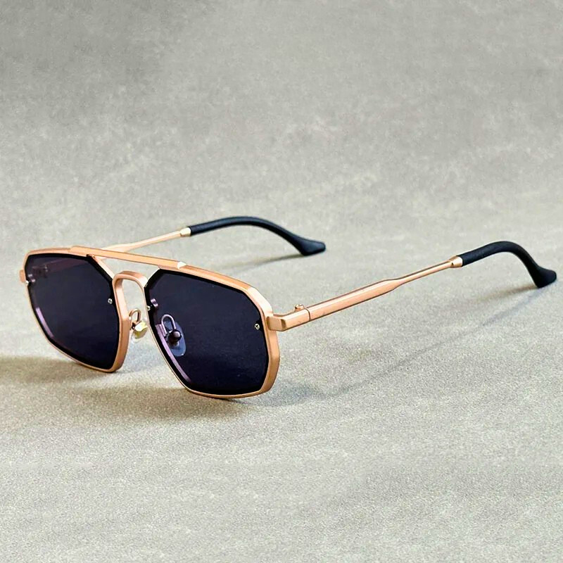Kaderio Angular Double-Bridge Sunglasses