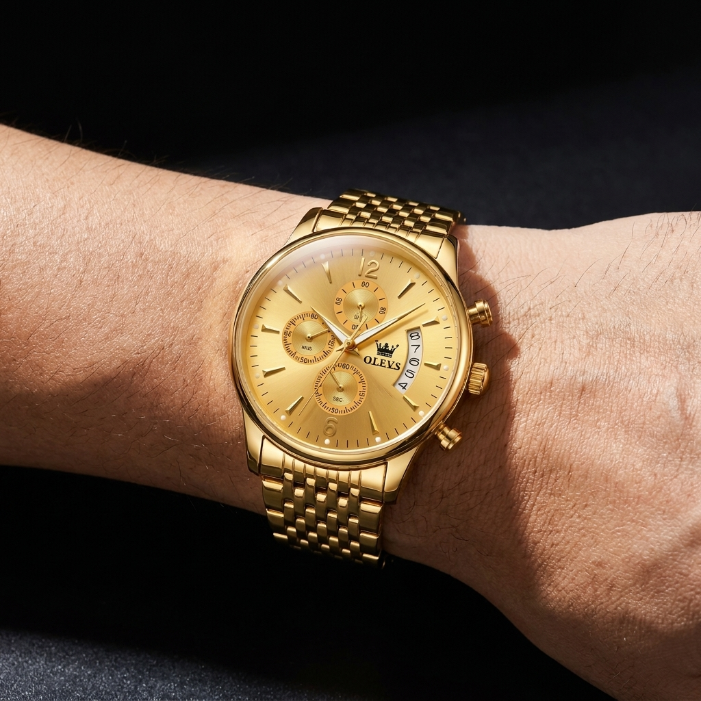 Caldwell Moon Phase Stainless Steel Watch