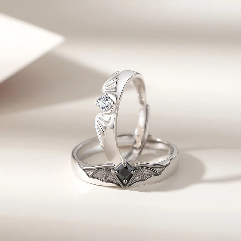 Celestial Adjustable Crystal Couple Rings Set of 2