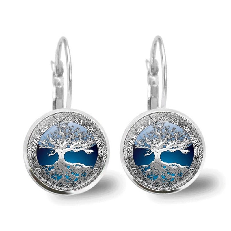 Celestia Silver Tree of Life Hoop Earrings