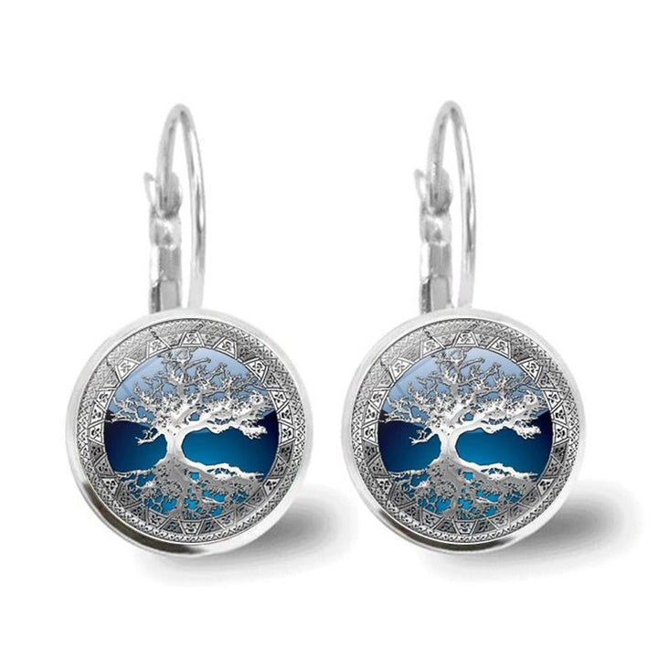 Celestia Silver Tree of Life Hoop Earrings