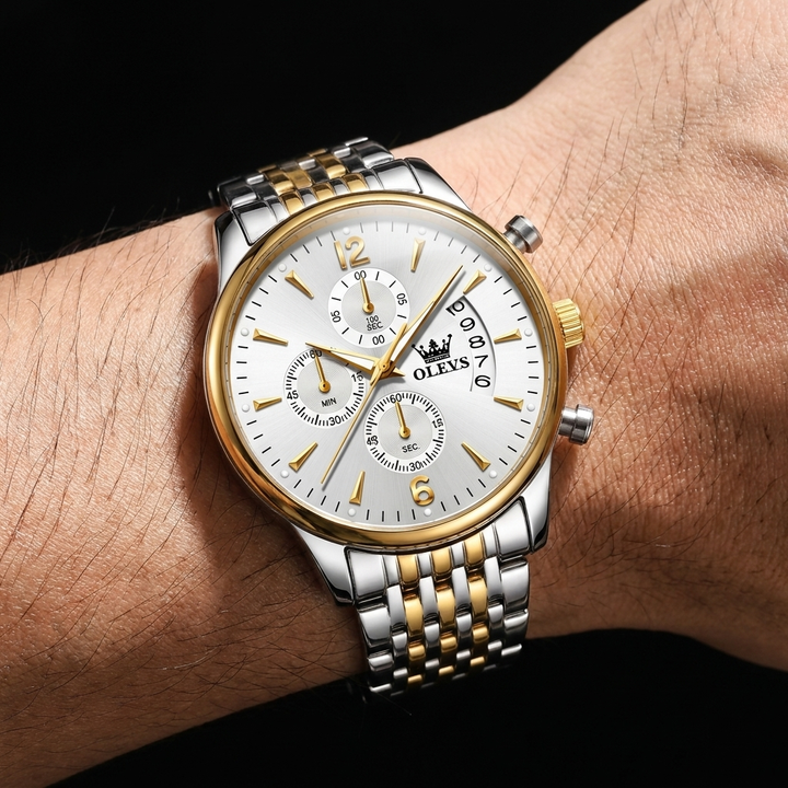 Caldwell Moon Phase Stainless Steel Watch