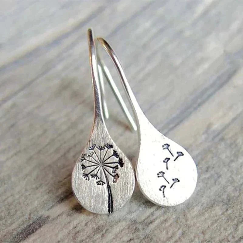 Celestia Sterling Silver Dandelion Drop Earrings