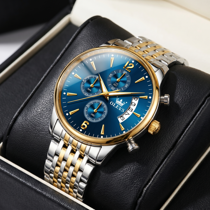 Caldwell Moon Phase Stainless Steel Watch