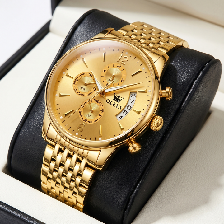 Caldwell Moon Phase Stainless Steel Watch