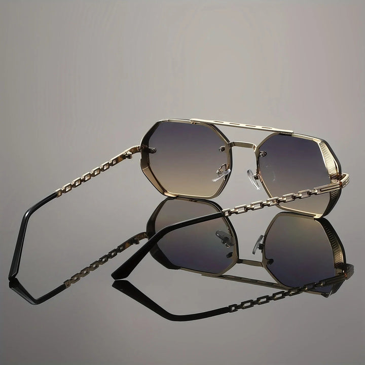 Monarch Gold-Accent UV400 Sunglasses
