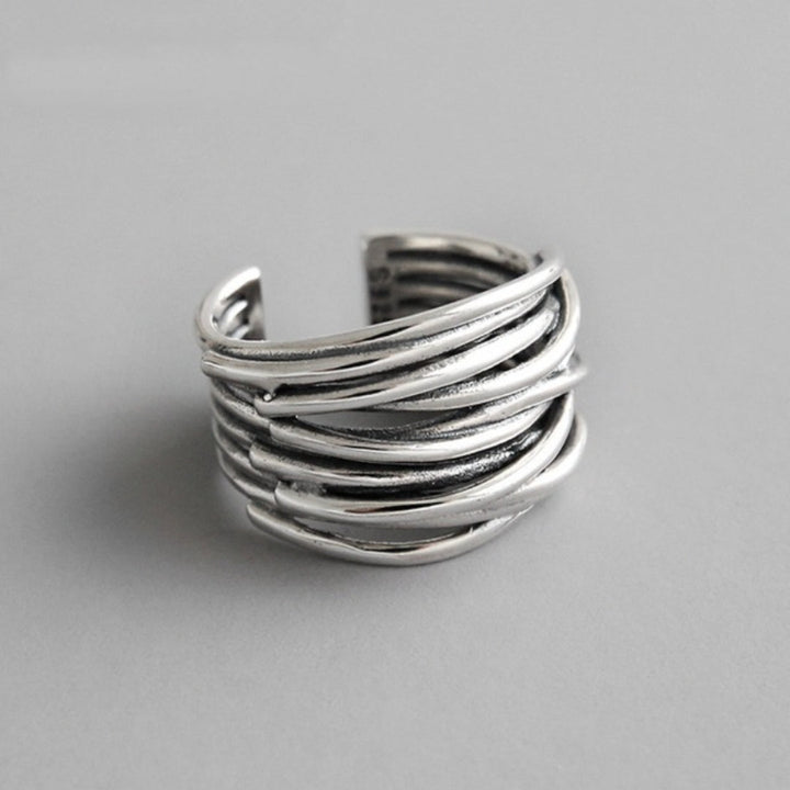 Aurelia Sterling Silver Adjustable Layered Ring