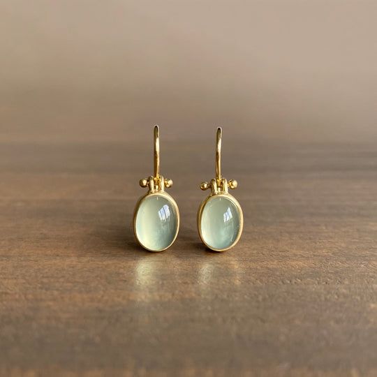 Aurelia Vintage Green Moonstone Drop Earrings