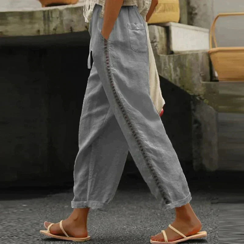 Nola High-Waist Tapered Linen Pants