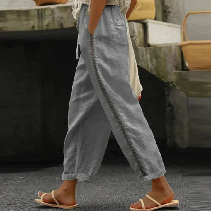 Nola High-Waist Tapered Linen Pants