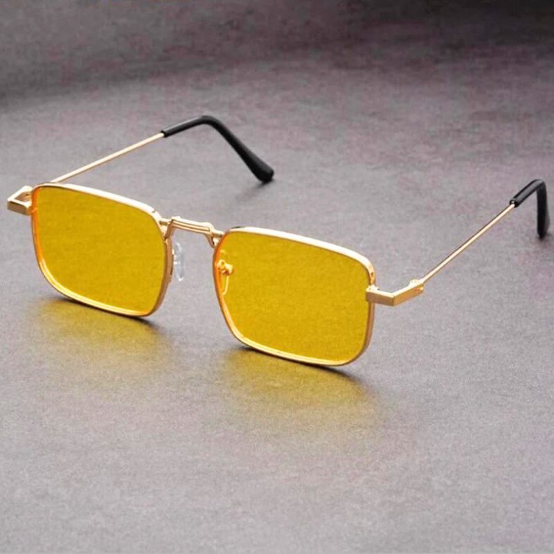 Hudson Rectangular Metal Sunglasses