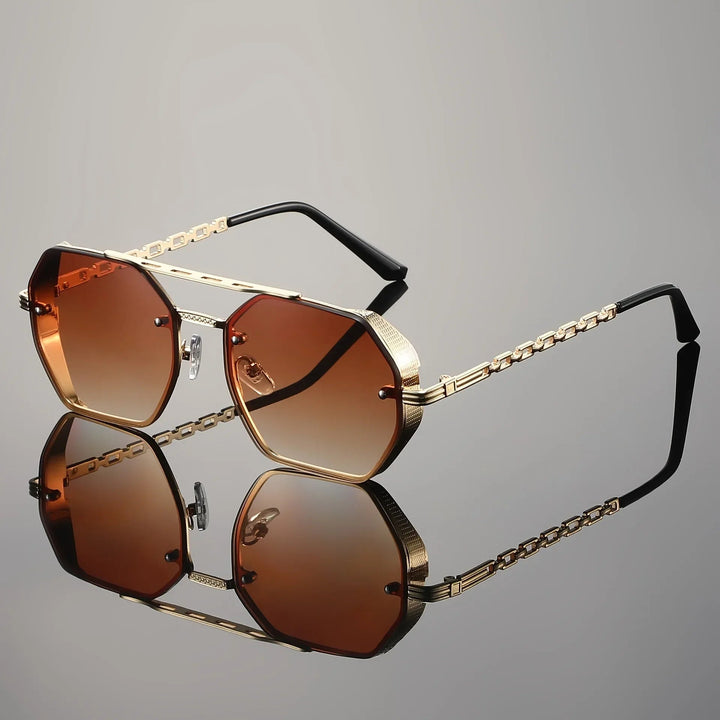 Monarch Gold-Accent UV400 Sunglasses
