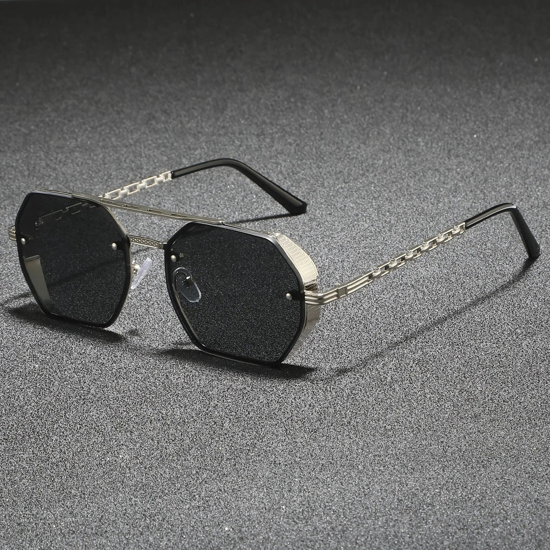 Renzo Hexagonal Metal Sunglasses