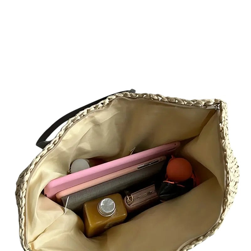Solana Spacious Straw Beach Bag